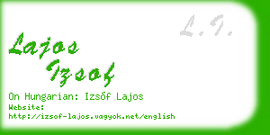lajos izsof business card